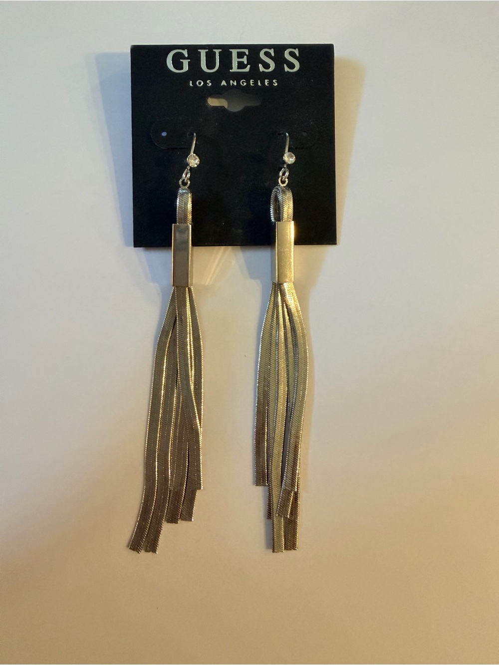 GUESS Silver Multi-Chain Tassel Drop Earrings